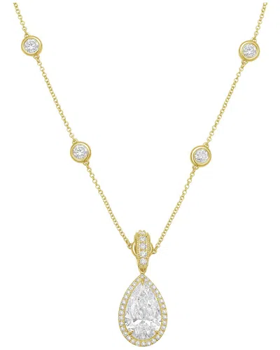 Diana M Lab Grown Diamonds Diana M. 14k 9.00 Ct. Tw. Halo Pendant In Gold