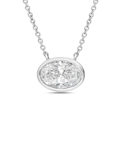 Diana M Lab Grown Diamonds Diana M. 14k 9.00 Ct. Tw. Lab-grown Diamond Pendant Necklace In Silver