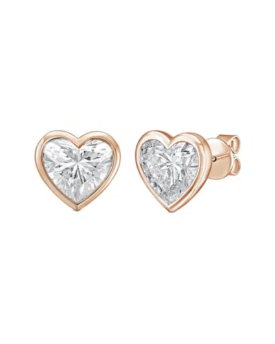 Diana M Lab Grown Diamonds Diana M. 14k Rose Gold 1.00 Ct. Tw. Lab-grown Diamond Stud Earrings In Pink