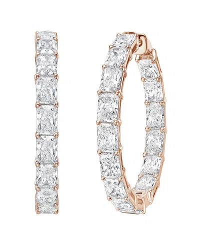 Diana M Lab Grown Diamonds Diana M. 14k Rose Gold 10.00 Ct. Tw. Lab-grown Diamond Hoop Earrings