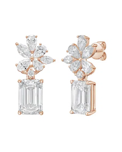Diana M Lab Grown Diamonds Diana M. 14k Rose Gold 10.00 Ct. Tw. Lab-grown Diamond Earrings In Multi