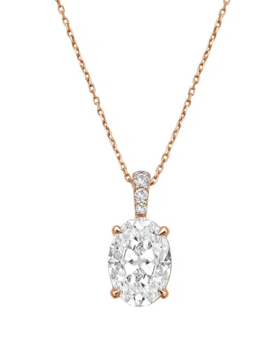 Diana M Lab Grown Diamonds Diana M. 14k Rose Gold 12.25 Ct. Tw. Lab-grown Diamond Pendant Necklace