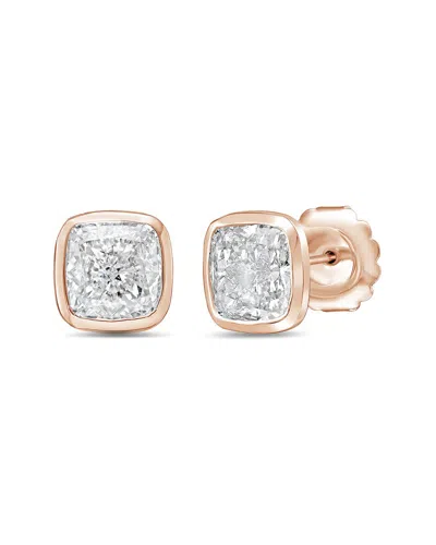 Diana M Lab Grown Diamonds Diana M. 14k Rose Gold 2.00 Ct. Tw. Lab-grown Diamond Stud Earrings In Pattern