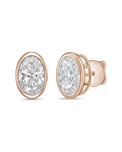 Diana M Lab Grown Diamonds Diana M. 14k Rose Gold 2.00 Ct. Tw. Lab-grown Diamond Stud Earrings In Multi
