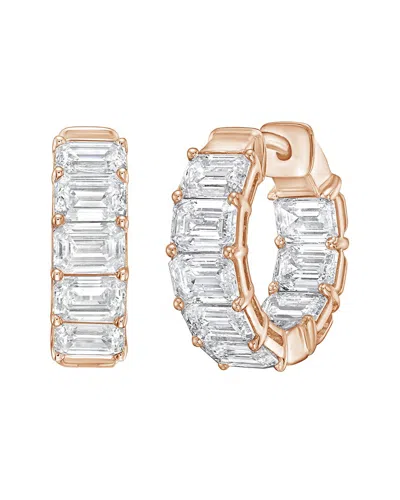 Diana M Lab Grown Diamonds Diana M. 14k Rose Gold 3.00 Ct. Tw. Lab-grown Diamond Huggie Earrings