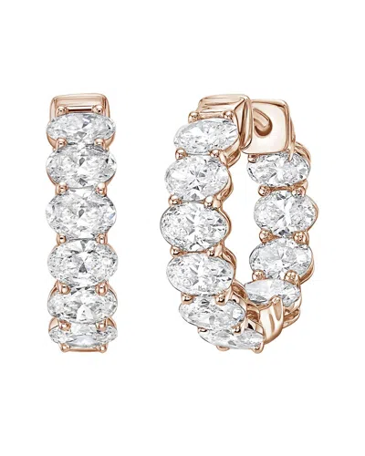 Diana M Lab Grown Diamonds Diana M. 14k Rose Gold 3.00 Ct. Tw. Lab-grown Diamond Huggie Earrings