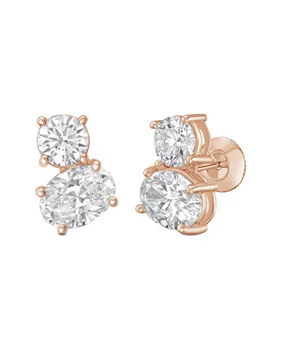 Diana M Lab Grown Diamonds Diana M. 14k Rose Gold 3.00 Ct. Tw. Lab-grown Diamond Two-stone Earrings