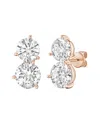 Diana M Lab Grown Diamonds Diana M. 14k Rose Gold 3.00 Ct. Tw. Lab-grown Diamond Two-stone Earrings In Gold