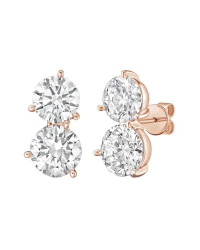Diana M Lab Grown Diamonds Diana M. 14k Rose Gold 3.00 Ct. Tw. Lab-grown Diamond Two-stone Earrings