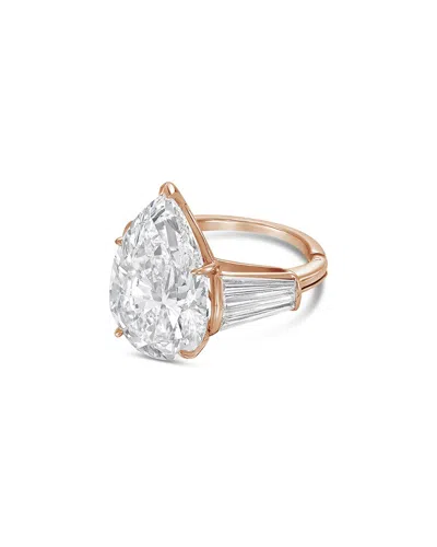 Diana M Lab Grown Diamonds Diana M. 14k Rose Gold 3.50 Ct. Tw. Lab-grown Diamond Three-stone Ring In Metallic
