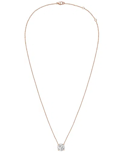 Diana M Lab Grown Diamonds Diana M. 14k Rose Gold 4.00 Ct. Tw. Lab-grown Diamond Pendant Necklace In Metallic