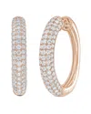 Diana M Lab Grown Diamonds Diana M. 14k Rose Gold 5.00 Ct. Tw. Lab-grown Diamond Hoop Earrings In Gold