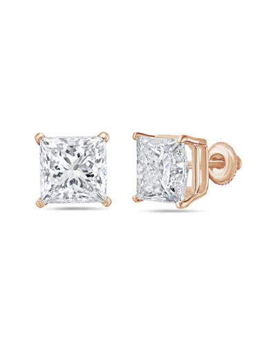 Diana M Lab Grown Diamonds Diana M. 14k Rose Gold 5.00 Ct. Tw. Lab-grown Diamond Earrings In Multi