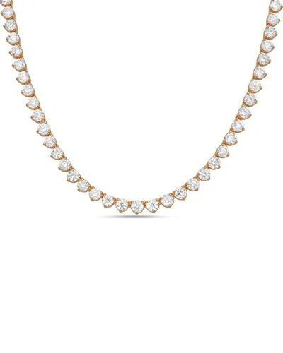 Diana M Lab Grown Diamonds Diana M. 14k Rose Gold 50.00 Ct. Tw. Lab-grown Diamond Three-prong Tennis Necklace