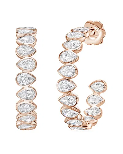 Diana M Lab Grown Diamonds Diana M. 14k Rose Gold 6.00 Ct. Tw. Lab-grown Diamond Hoop Earrings