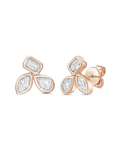 Diana M Lab Grown Diamonds Diana M. 14k Rose Gold 6.00 Ct. Tw. Lab-grown Diamond Stud Earrings In Neutral