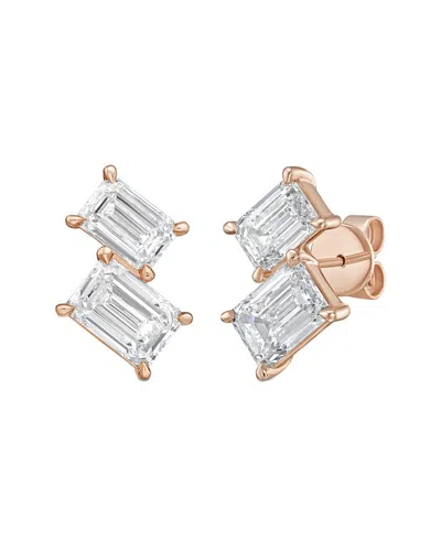 Diana M Lab Grown Diamonds Diana M. 14k Rose Gold 6.00 Ct. Tw. Lab-grown Diamond Two-stone Earrings