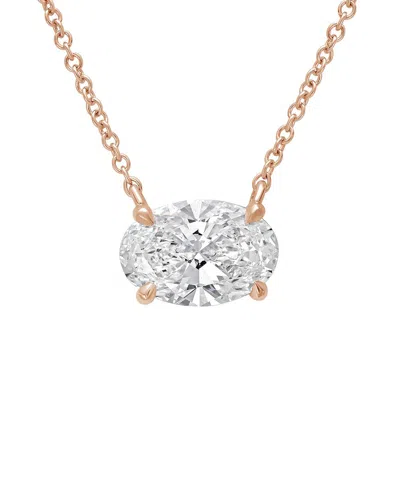 Diana M Lab Grown Diamonds Diana M. 14k Rose Gold 6.00 Ct. Tw. Lab-grown Diamond Pendant Necklace In Multi