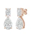 Diana M Lab Grown Diamonds Diana M. 14k Rose Gold 8.00 Ct. Tw. Lab-grown Diamond Drop Earrings In Gold
