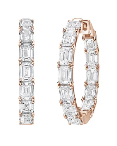 Diana M Lab Grown Diamonds Diana M. 14k Rose Gold 8.00 Ct. Tw. Lab-grown Diamond Hoop Earrings In Multi