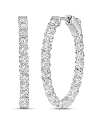 Diana M Lab Grown Diamonds Diana M. 18k 11.12 Ct. Tw. Lab-grown Diamond Hoop Earrings In Silver