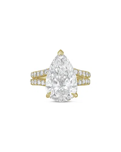 Diana M Lab Grown Diamonds Diana M. 18k 11.50 Ct. Tw. Lab-grown Diamond Split Shank Ring In Transparent