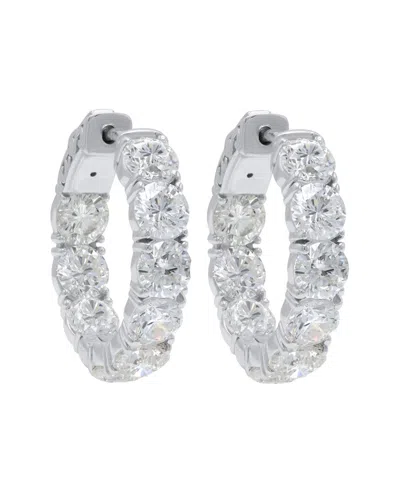 Diana M Lab Grown Diamonds Diana M. 18k 12.50 Ct. Tw. Lab-grown Diamond Hoop Earrings In Neutral