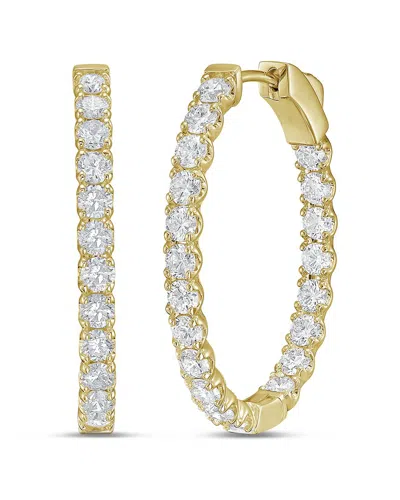 Diana M Lab Grown Diamonds Diana M. 18k 13.30 Ct. Tw. Lab-grown Diamond Hoop Earrings In Gold