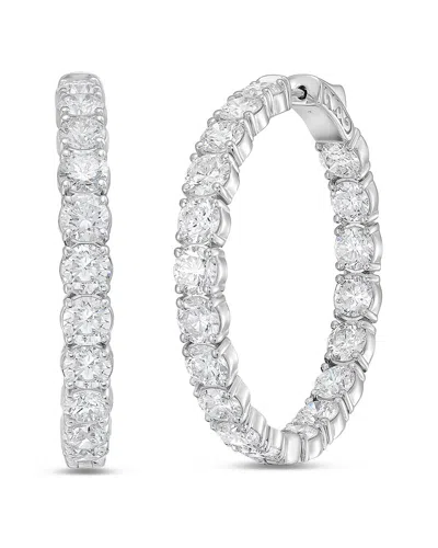 Diana M Lab Grown Diamonds Diana M. 18k 14.10 Ct. Tw. Lab-grown Diamond Hoop Earrings In Metallic