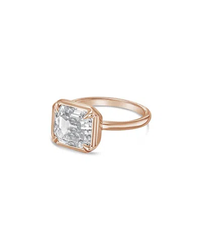 Diana M Lab Grown Diamonds Diana M. 18k Rose Gold 10.00 Ct. Tw. Lab-grown Diamond Bezel Ring In Brown