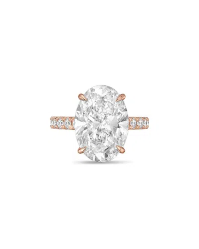 Diana M Lab Grown Diamonds Diana M. 18k Rose Gold 11.00 Ct. Tw. Lab-grown Diamond Pavé Solitaire Ring