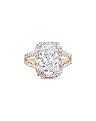 Diana M Lab Grown Diamonds Diana M. 18k Rose Gold 11.50 Ct. Tw. Lab-grown Diamond Ring In Metallic