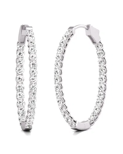 Diana M Lab Grown Diamonds Diana M. Fine Jewelry 14k 1.00 Ct. Tw. Lab Grown Diamond Hoops In Metallic