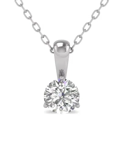 Diana M Lab Grown Diamonds Diana M. Fine Jewelry 14k 1.00 Ct. Tw. Lab Grown Diamond Solitaire Pendant In Metallic