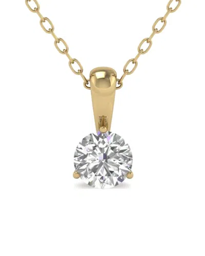 Diana M Lab Grown Diamonds Diana M. Fine Jewelry 14k 1.00 Ct. Tw. Lab Grown Diamond Solitaire Pendant In Gold