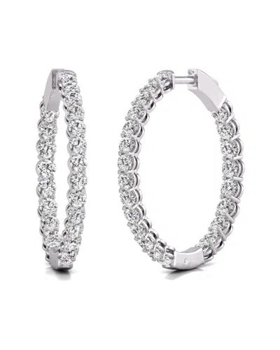Diana M Lab Grown Diamonds Diana M. Fine Jewelry 14k 10.00 Ct. Tw. Lab Grown Diamond Hoops In Metallic