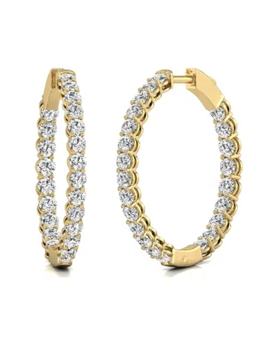 Diana M Lab Grown Diamonds Diana M. Fine Jewelry 14k 10.00 Ct. Tw. Lab Grown Diamond Hoops In Gold