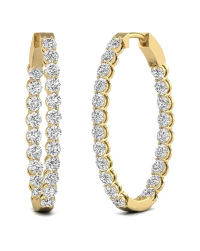 Diana M Lab Grown Diamonds Diana M. Fine Jewelry 14k 10.00 Ct. Tw. Lab Grown Diamond Hoops In Gold