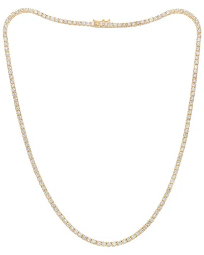 Diana M Lab Grown Diamonds Diana M. Fine Jewelry 14k 10.00 Ct. Tw. Lab Grown Diamond Tennis Necklace In Gold