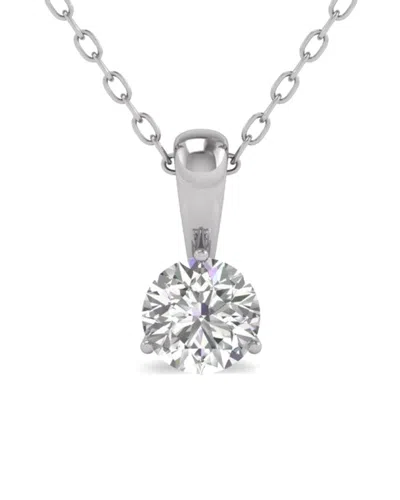 Diana M Lab Grown Diamonds Diana M. Fine Jewelry 14k 1.50 Ct. Tw. Lab Grown Diamond Solitaire Pendant In Metallic