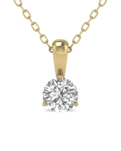 Diana M Lab Grown Diamonds Diana M. Fine Jewelry 14k 1.50 Ct. Tw. Lab Grown Diamond Solitaire Pendant In Gold