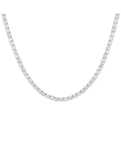Diana M Lab Grown Diamonds Diana M. Fine Jewelry 14k 15.00 Ct. Tw. Lab Grown Diamond Tennis Necklace In Metallic