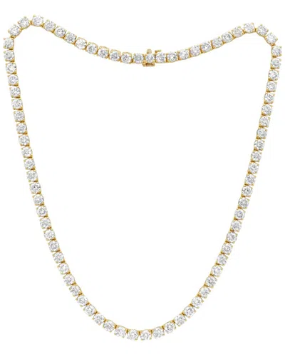 Diana M Lab Grown Diamonds Diana M. Fine Jewelry 14k 15.00 Ct. Tw. Lab Grown Diamond Tennis Necklace In Gold