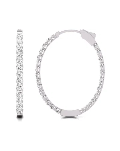 Diana M Lab Grown Diamonds Diana M. Fine Jewelry 14k 2.00 Ct. Tw. Lab Grown Diamond Hoops In Metallic