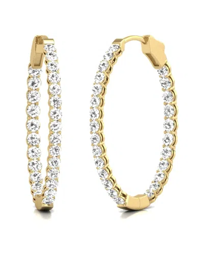 Diana M Lab Grown Diamonds Diana M. Fine Jewelry 14k 2.00 Ct. Tw. Lab Grown Diamond Hoops In Gold