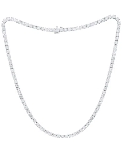 Diana M Lab Grown Diamonds Diana M. Fine Jewelry 14k 20.00 Ct. Tw. Lab Grown Diamond Tennis Necklace In Metallic