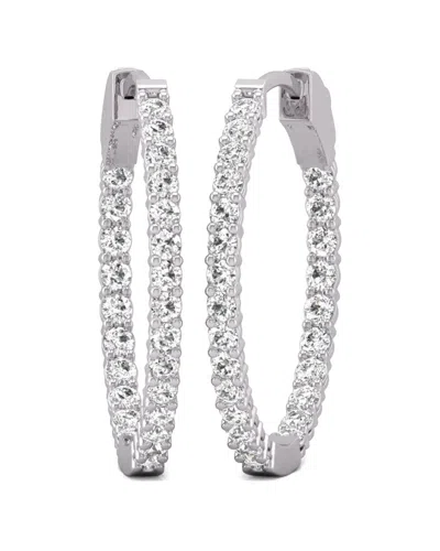 Diana M Lab Grown Diamonds Diana M. Fine Jewelry 14k 3.00 Ct. Tw. Lab Grown Diamond Hoops In Metallic