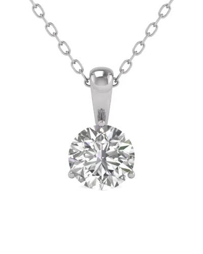 Diana M Lab Grown Diamonds Diana M. Fine Jewelry 14k 3.00 Ct. Tw. Lab Grown Diamond Solitaire Pendant In Metallic