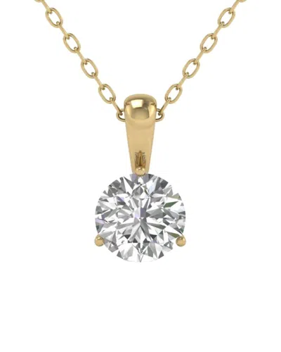 Diana M Lab Grown Diamonds Diana M. Fine Jewelry 14k 3.00 Ct. Tw. Lab Grown Diamond Solitaire Pendant In Gold