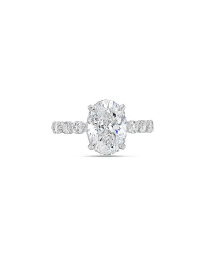 Diana M Lab Grown Diamonds Diana M. Fine Jewelry 14k 3.00 Ct. Tw. Lab-grown Diamond Ring In Silver